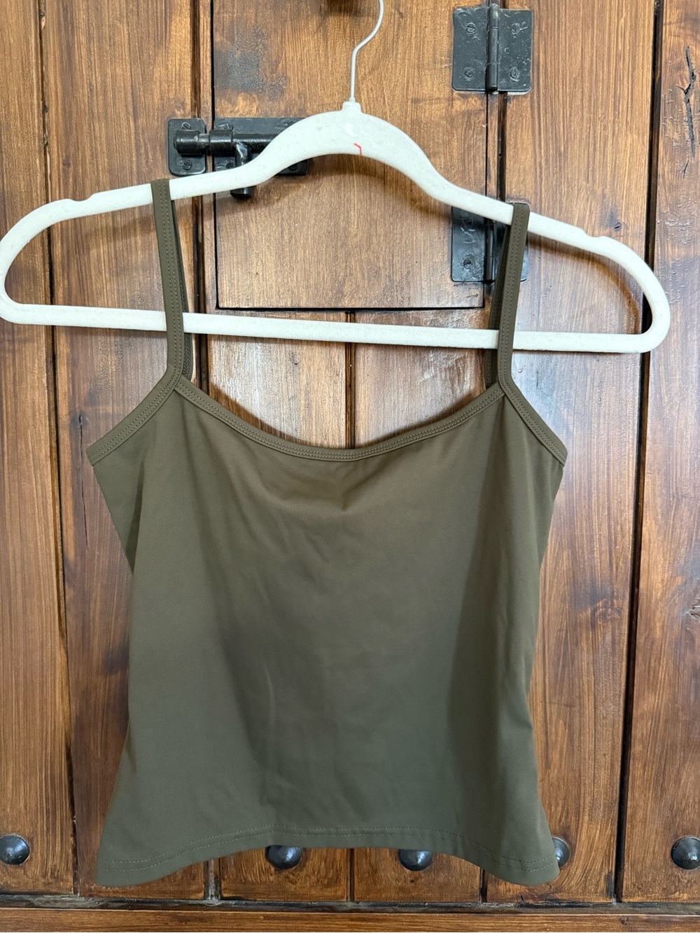 Women’s Olive Green Slim-Strap Tank Top